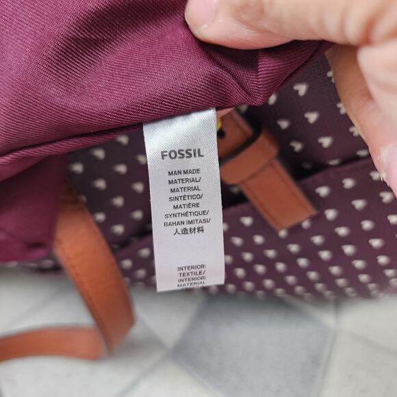 Fossil Rachel Hearts Vegan Leather Tote & BiFold Wallets Set - Picture 6 of 14